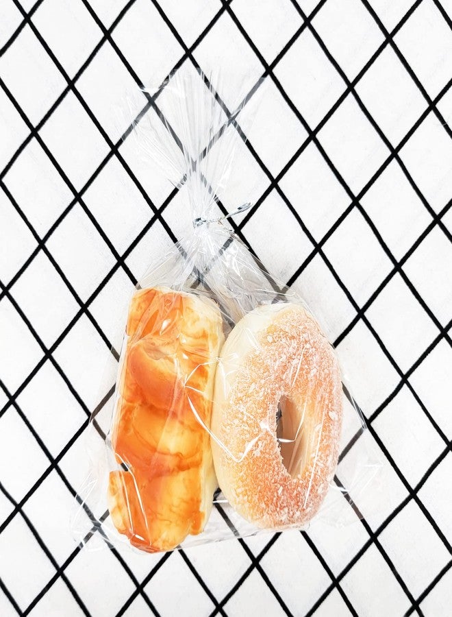 XLSFPY 100PCS Cellophane Bags 8x10 inches, Clear Treat Bags with 4’’ Twist Ties, Plastic Cello Bags - 1.4 mils Thick OPP Rice Crispy Bags for Gift Goodie Favor Candy Cake Pop Birthday Party Cookies (8’’ x 10’’) - Image 4